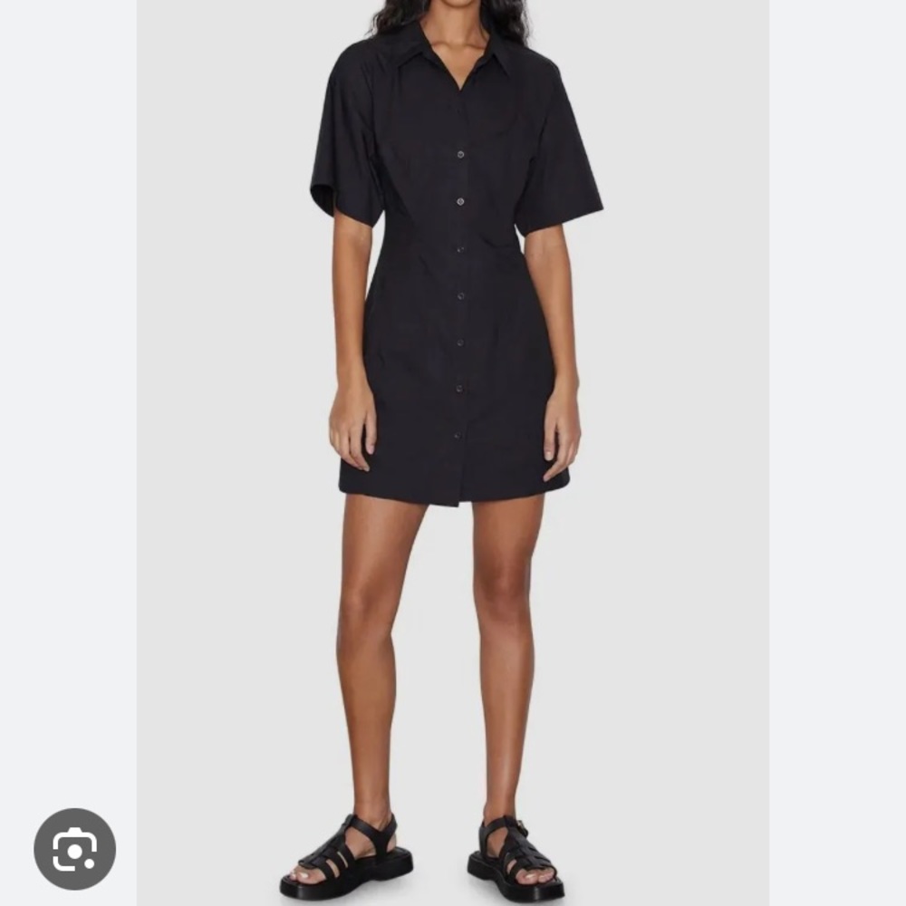 Frame Denim Black Button-Up Dress